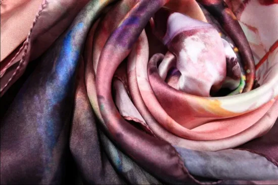 twill 100% silk fabric digital print