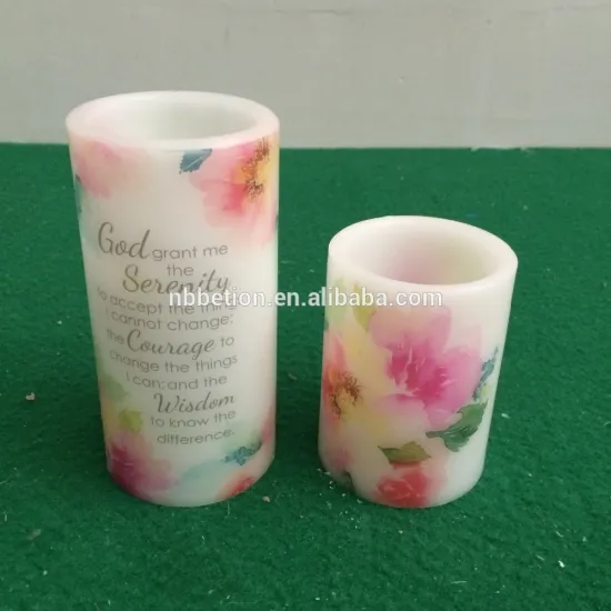 spring led flower real wax candles flameless flicking paraffin wax candle decorative led candle light