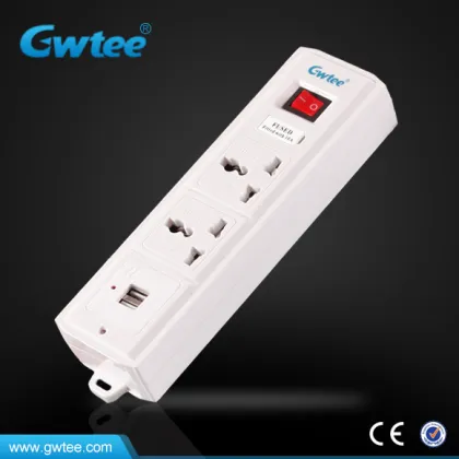 3 way 100% copper vertical usb power electric socket