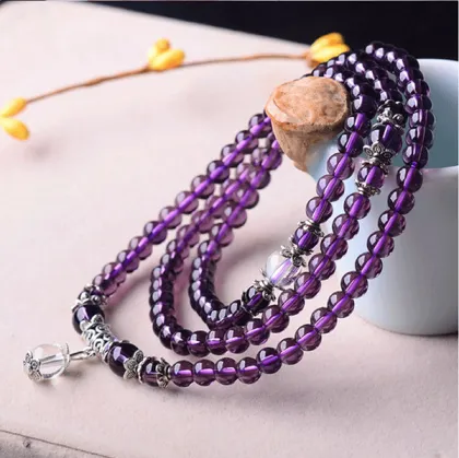 Multilayers Amethyst Crystal Bracelet Crystal Bangles Online
