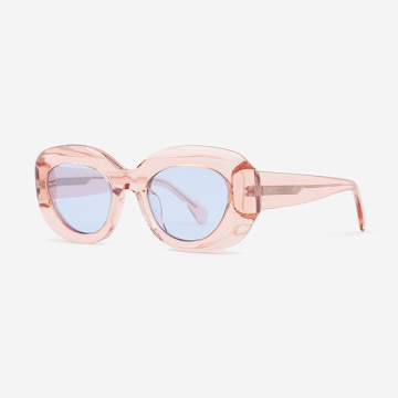 Dilated Round Acetate Unisex Sunglasses