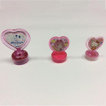 Plastic cartoon heart-shaped handle stamp