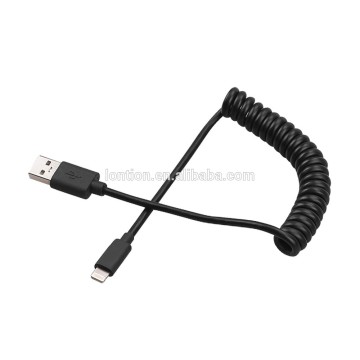 MFI certified flexible spring coiled cord 8pin usb data cable for iphone