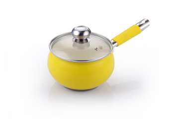 Customized Yellow Cookware Set with Silicone Handles