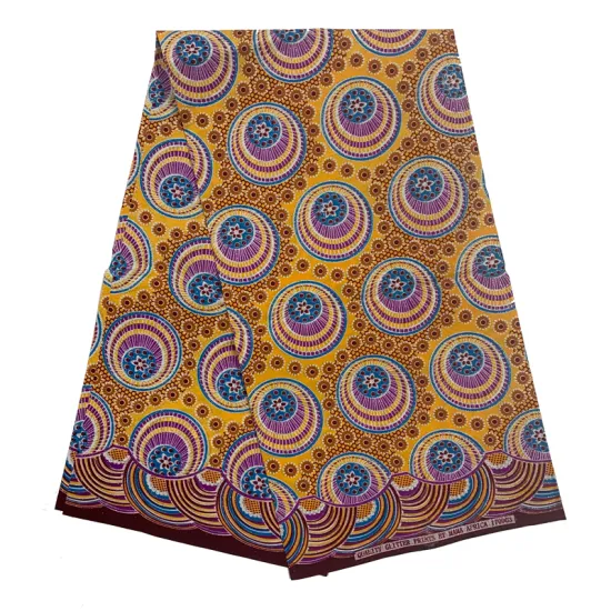 100% polyester gold printed african fabrics