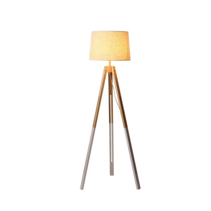 White Wooden Floor Lamp