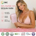 Oem/odm fio ecológico 90% papel 10% lantejoulas slub 150g 180m ouro preto tingido anti-pilling super macio chapéus sacos tricô diy