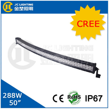 water proof IP67 50inch cree 288w curved led light bar, automotive spare parts curve bar lighting system