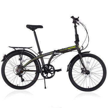 Bici pieghevole in lega da 24 pollici con freno a disco e marcia a 7 marce