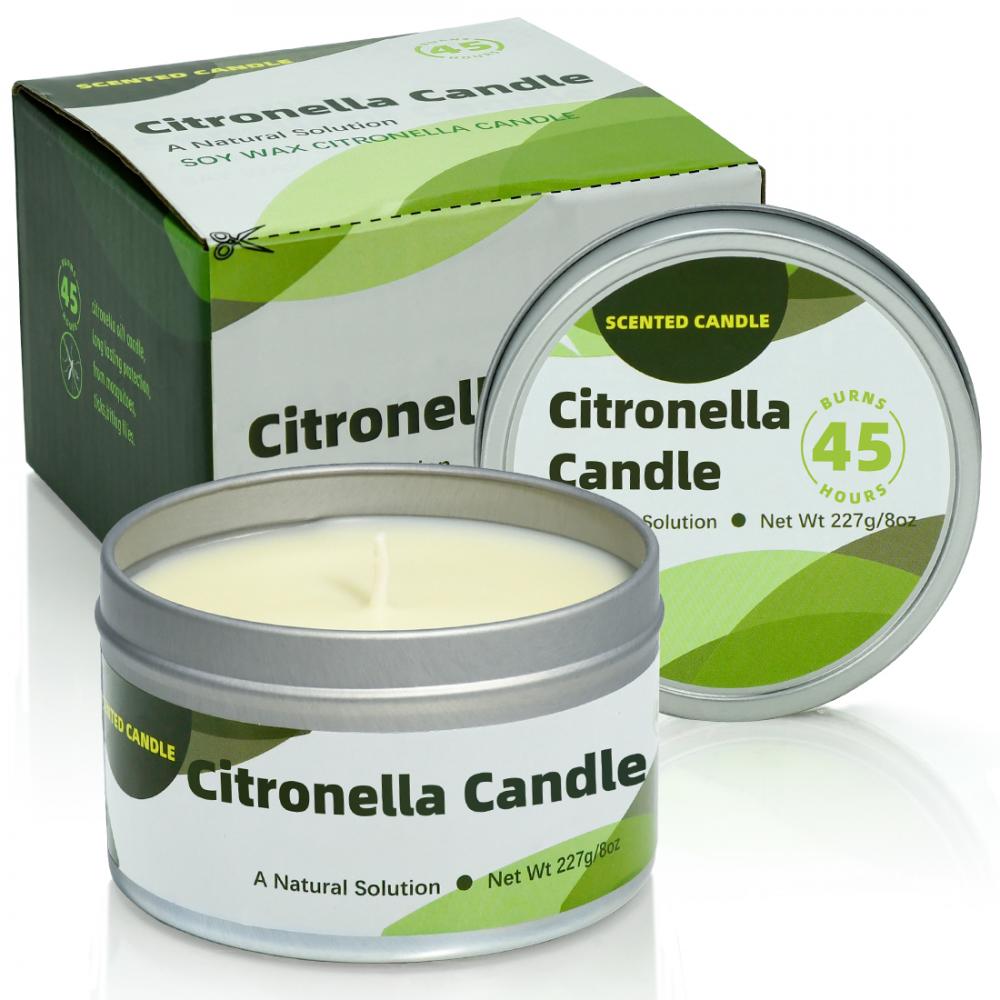 Velas de citronela al aire libre de cera de soja natural personalizada