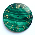 Quadrante di orologio gemma di gemma di pavone verde