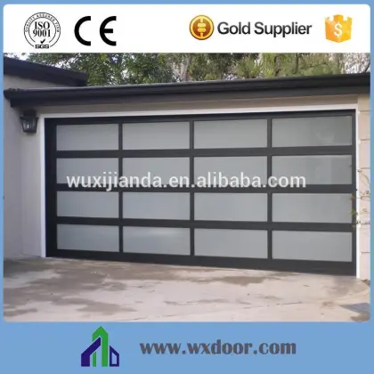 Aluminum Tempered Glass Insert Sectional Garage Door