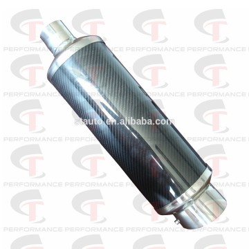 Polished Exhaust Muffler Carbon filber on surface