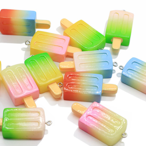 Offre spéciale 100 pièces résine 3D été doux Popsicle charmes perles nourriture artificielle Miniature artisanat collier pendentif ornement