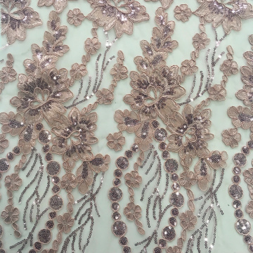 New Fashion Cord Embroidery Fabric With Sequin Design