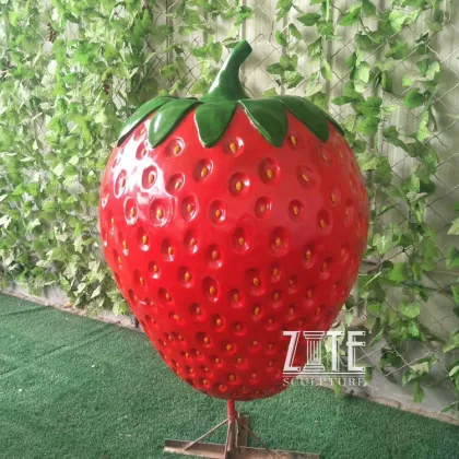 Park ornaments cartoon resin fruit statue fiberglass dragon fruit sculpture