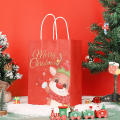 Christmas Pattern Kraft Paper Bag With Handle
