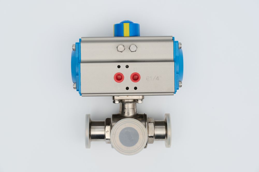 Valve de billes pneumatique de classe sanitaire III