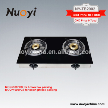 2016 big sale table top 2 burner lpg/ng gas stove design with ce approved