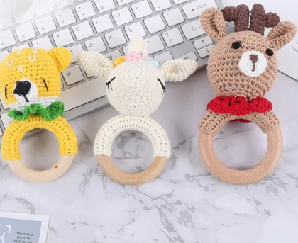 Unicorn Needle Hook Bear Rattle