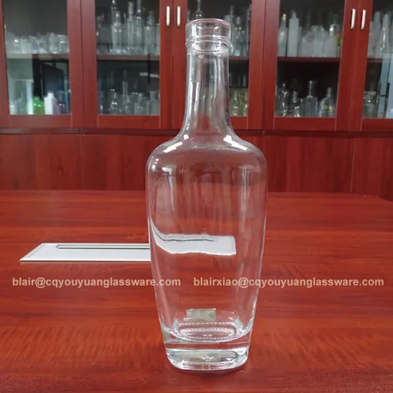 Cork Top Round Flat Branded Whisky Bottle Glass Bottle 350ML