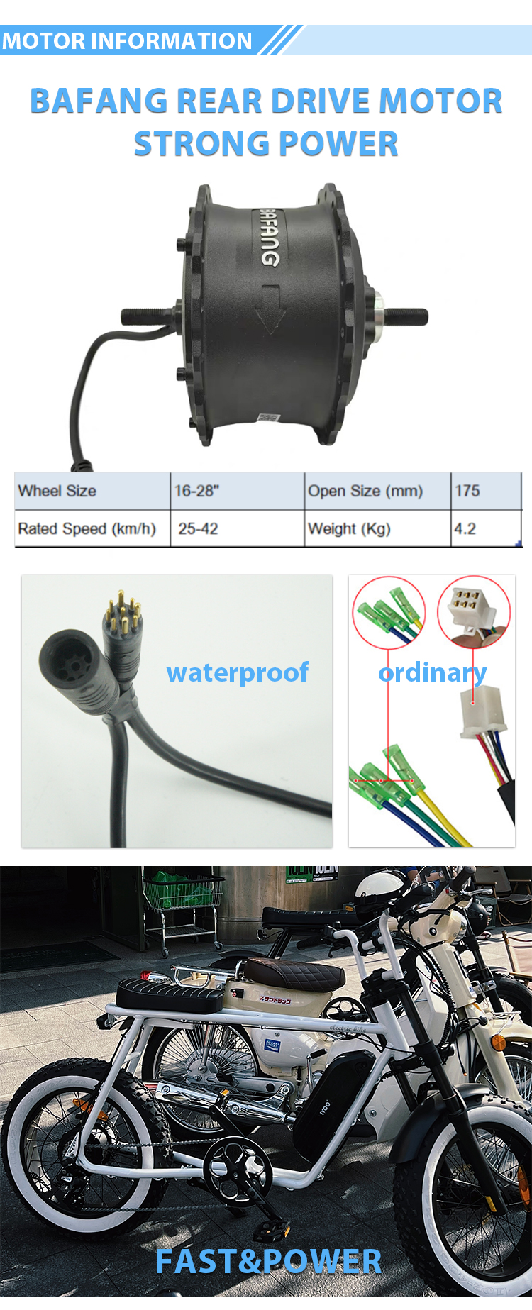 Famous Bafang Electric Bicycle Motor Conversion Kit With 20 Inch Black ...