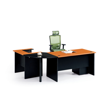 Curved Wooden Computer Desk with Drawers and Keyboard Tray - Affordable Design