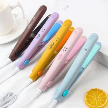 1PCs Mini Portable Steam Flat Hair Iron Hair Straightener Curler Professional Straightening Cute Cartoon Curling Hair Irons