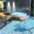 3D plastik wallpaper floor with oceans printed