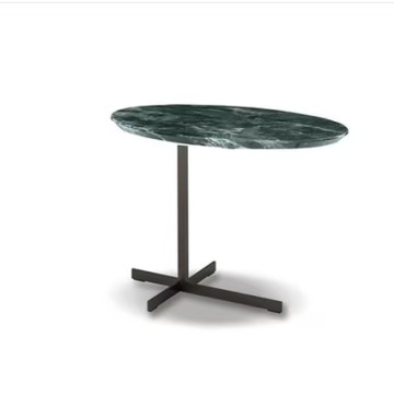 Mesa de café de luxo moderna mesa lateral de tecido cinza mármore superior de madeira dragão de aço inoxidável Móveis de sala de estar de metal natural