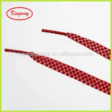 Bestselling funky shoe laces with red plaid