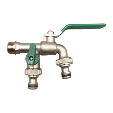 1/2'' and 3/4'' Double Bibcock for Washing Machine Water Tap and Outdoor Brass Bibcock Tap