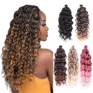 Julianna hair 18 inch Hawaii curl synthetic attachment extension wavy braid crochet Hawaii curl ocean wave hair