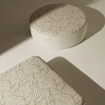 Modern Round Large Fabric Garden Pouf