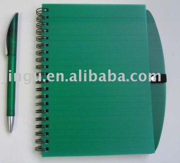 PP cover spiral notebooks with pen