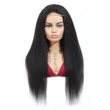 New Arrival Brazilian Virgin Hair Yaki Straight 4*4 Lace Closure Wig, 10A Grade Cuticle Aligned Hair Lace Front Wigs Wholesale