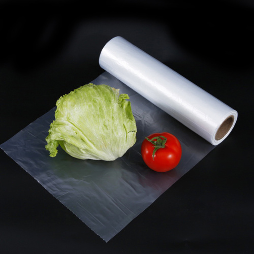 Plastic produce bag disposable transparent fruits and foods bag on roll