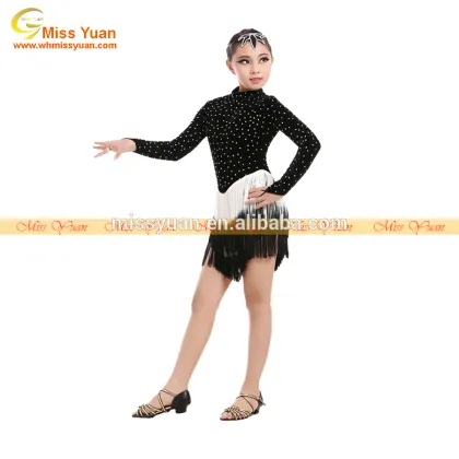 Colorful Tassel Long Sleeve Rumba/Samba Latin Dancing Dress Latin Tassel Dress