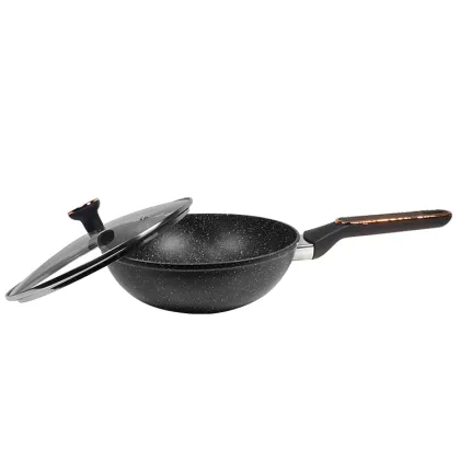 Classic Design 24cm Flat Bottom Iron Wok Pan