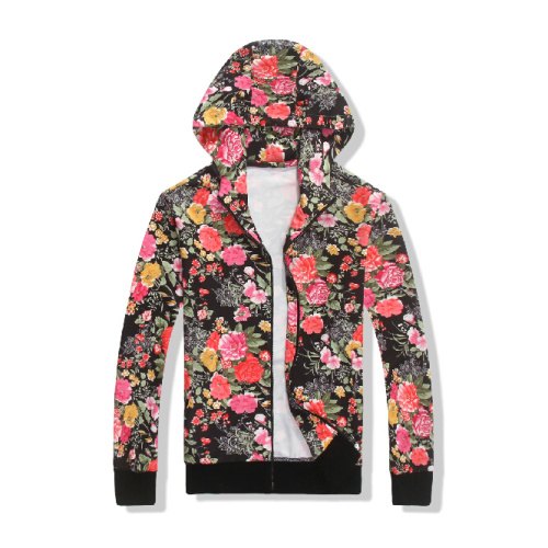 Women sublimation printed spring season fleece hoodies