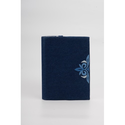 Ruyi Desenli Nakışlı Denim Günlük Defter