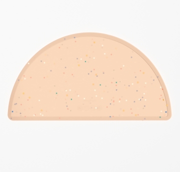 Trendy Heat-Resistant Washable Silicone Round Placemats with Speckled Dots for Kids Dining