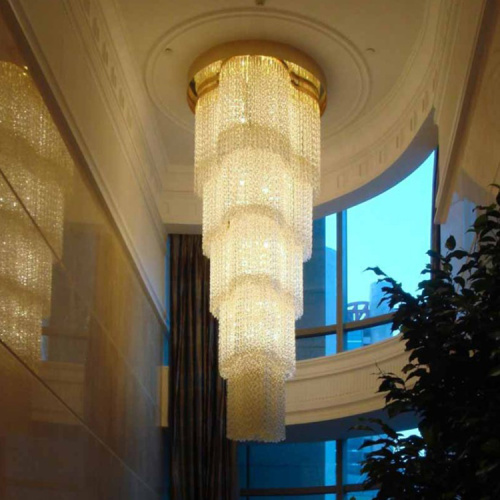 Lumière de lustre en cristal d&#39;or de projet de luxe de lobby