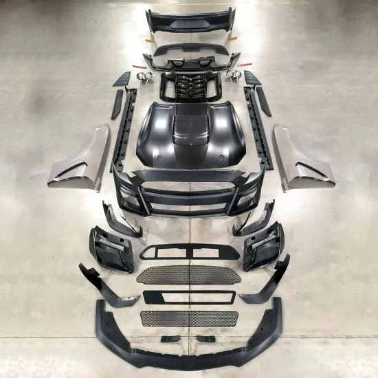 High-Quality New Facelift Bumpers Bodykit for Ford Mustang 2018-2022 GT500 Conversion Kit with Grille