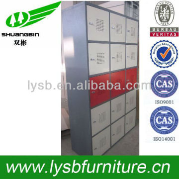 Knock down design 3 tiers 15doors clothes hanging storage metal gym locker