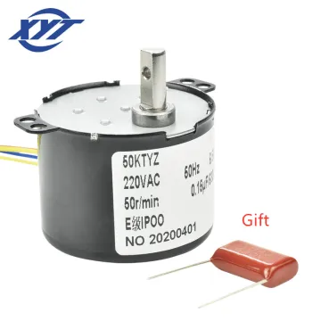 50KTYZ Low RPM 1RPM Synchronous Motor 220V Mini AC Electric Motor with Gearbox