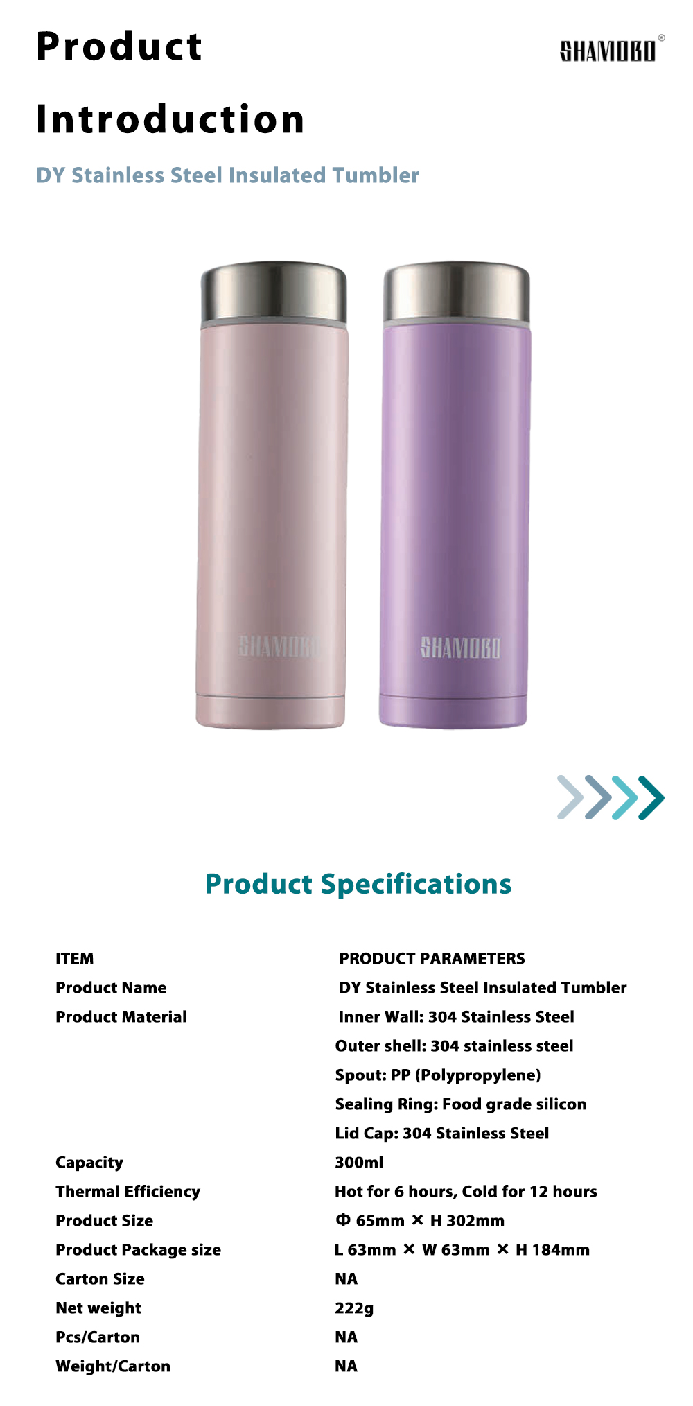 DY Stainless Steel Insulated Tumbler x2