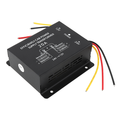20A 360W DC 24V to 12V 20A Black Power Converter Electric lron Inverter Voltage Reducer Step-down Transformer for Car