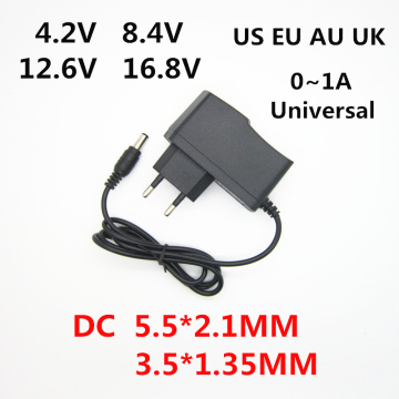 AC 100-240V DC 4.2V 8.4V 12.6V 16.8V 1A 1000MA Adapter Power Supply 4.2 8.4 12.6 16.8 V Volt charger for 18650 lithium battery