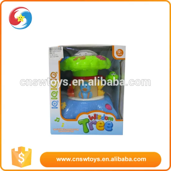 Plastic educational lovely children tree shape b/o cartoon toy with music